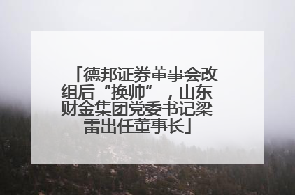 德邦证券董事会改组后“换帅”，山东财金集团党委书记梁雷出任董事长